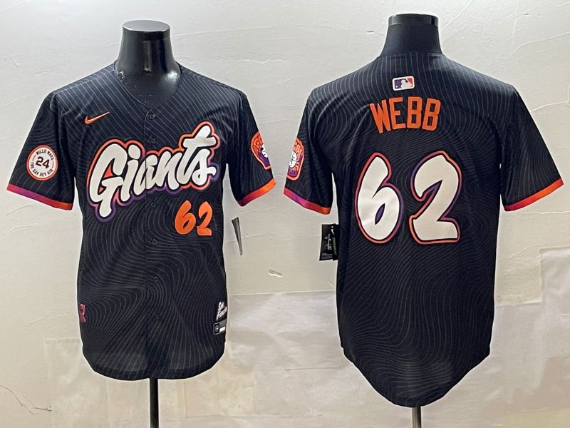 Men San Francisco Giants #62 Webb Black Joint Name Nike 2025 MLB Jersey style 21->san francisco giants->MLB Jersey